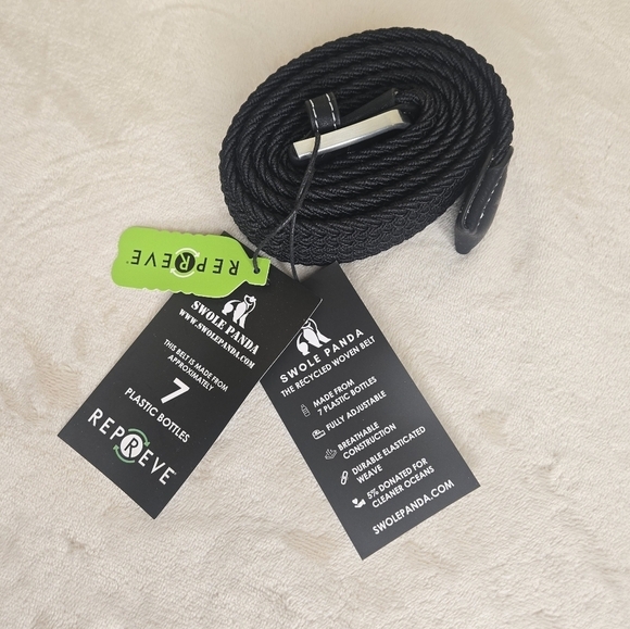 Swole Panda Woven Belt Size Large Black - Picture 10 of 11